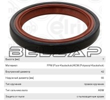 Сальник коленвала OPEL SAAB передний ELRING